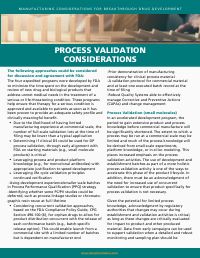 Process Validation Considerations