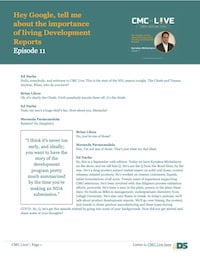 Hey Google, Tell Me About the Importance of Living Development Reports With Kyriakos Michailaros